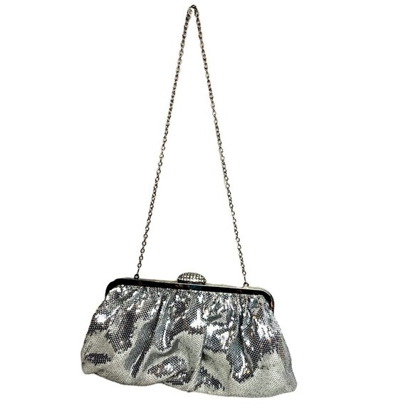 Jessica McClintock sequin clutch shoulder bag - Picture 1 of 9